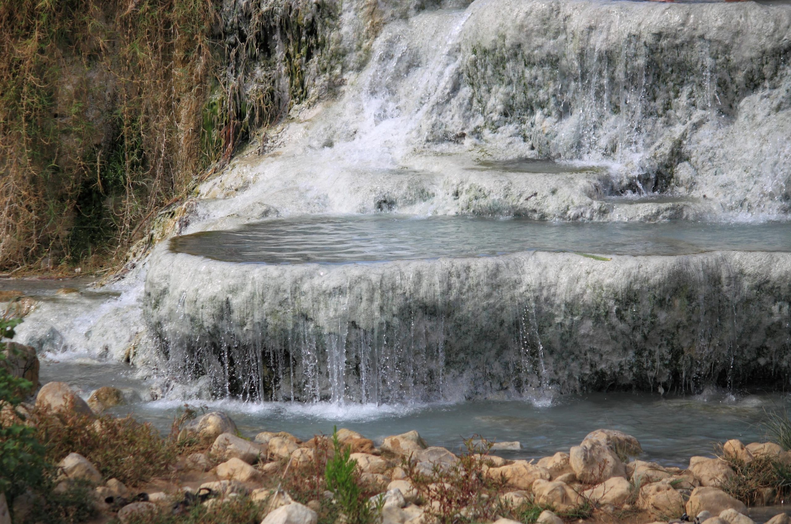 The natural hot springs in Saturnia.