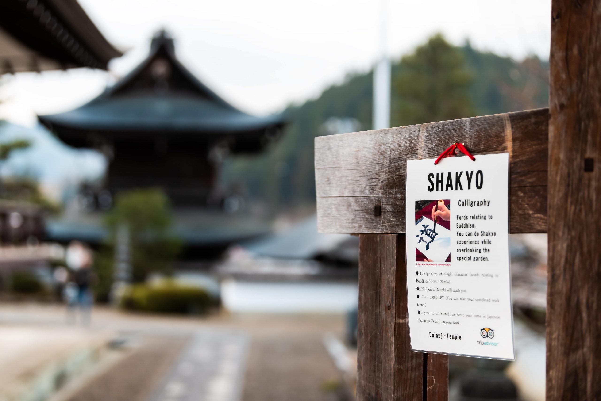 Shakyo calligraphy lesson in Daiouji Temple. Source Kristina Blokhin - adobe stock.