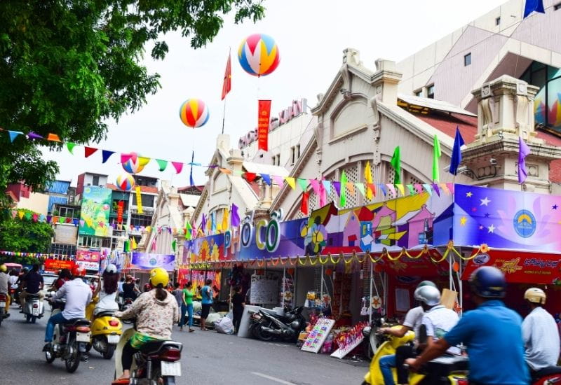Dong Xuan Market in Hanoi.