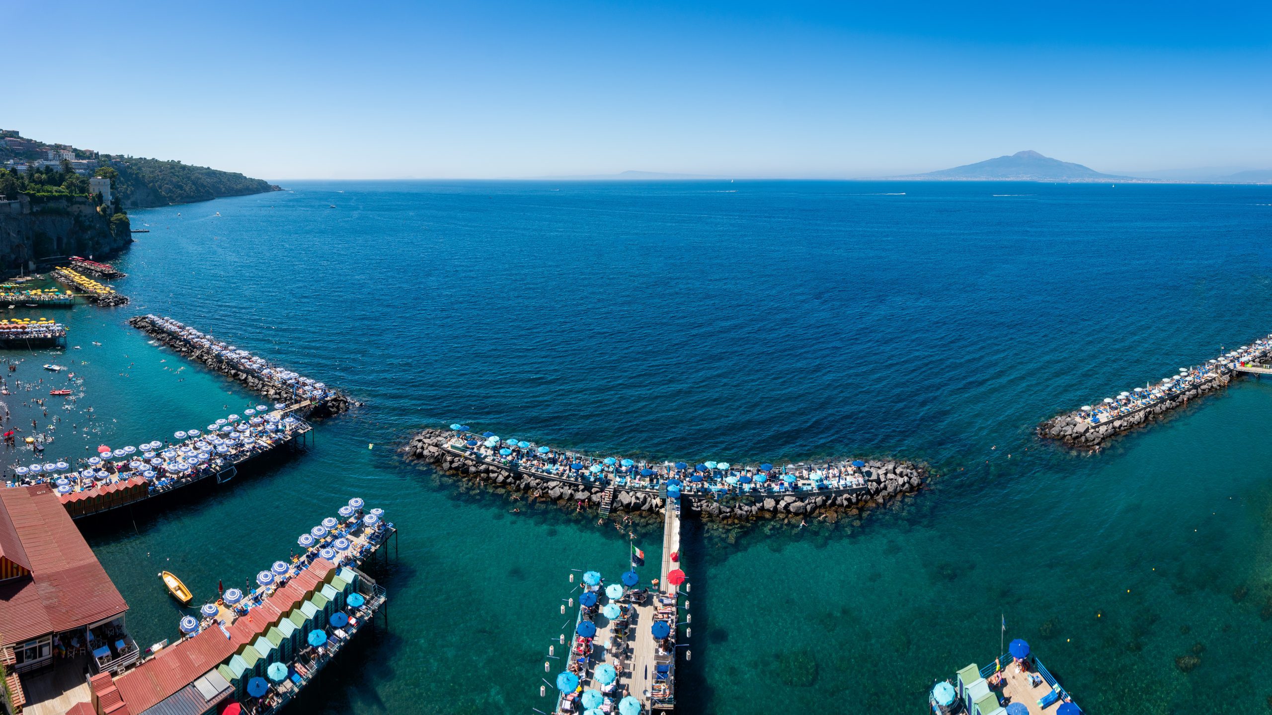 Beach and swimming area in Sorrento