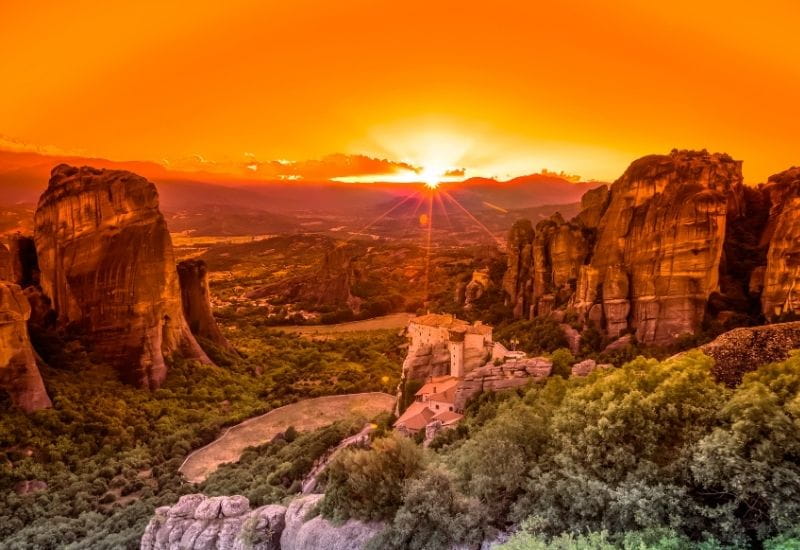 Sunset in Meteora Monasteries