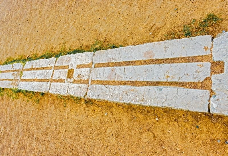 Ancient Olympia stadium, starting line.