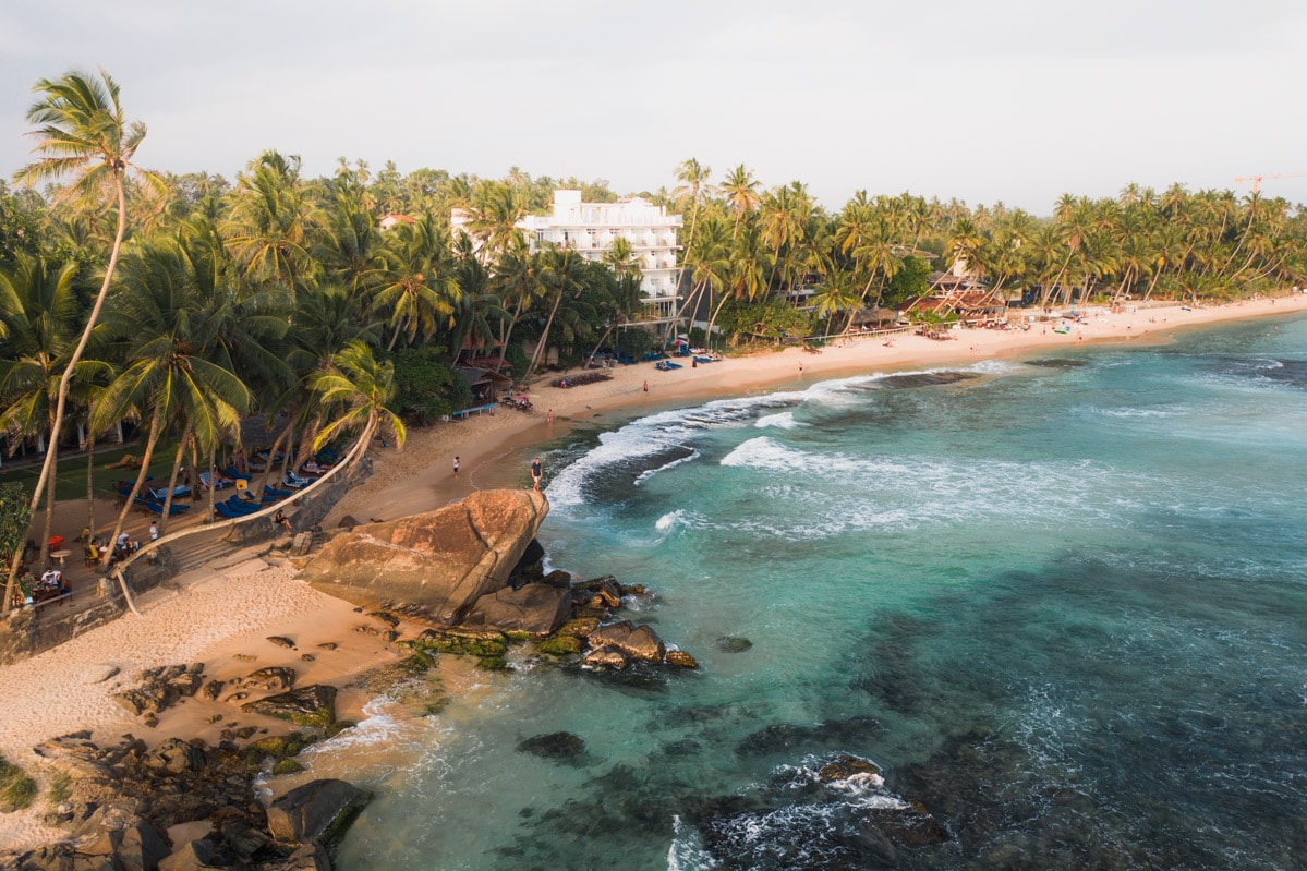 Dalawella Beach offers a unique chance to swim with sea turtles, as they frequently visit the lagoon.