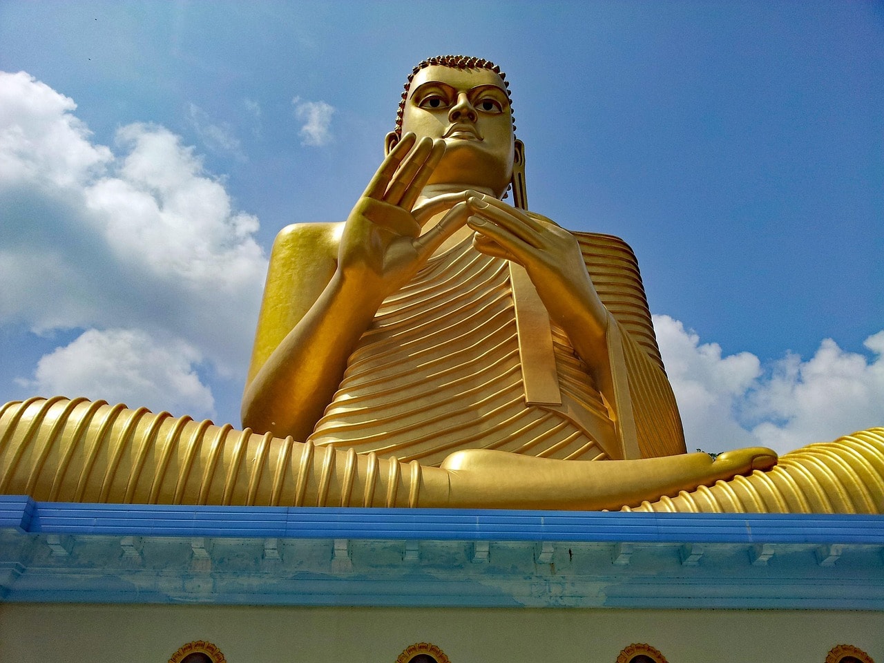 The Dambulla cave temple complex is a significant pilgrimage site in Sri Lanka.