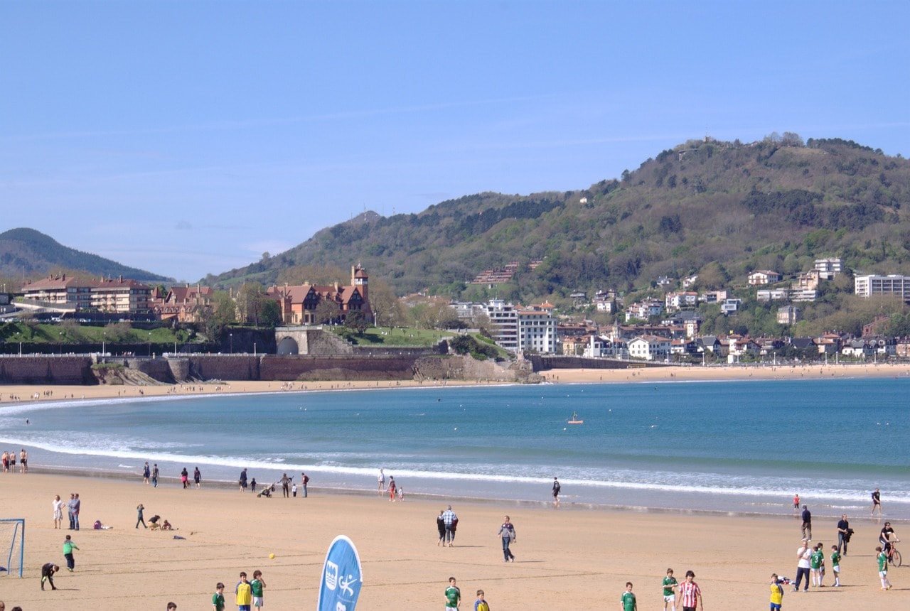 La Concha Beach, one of Europe's most famous city beaches.