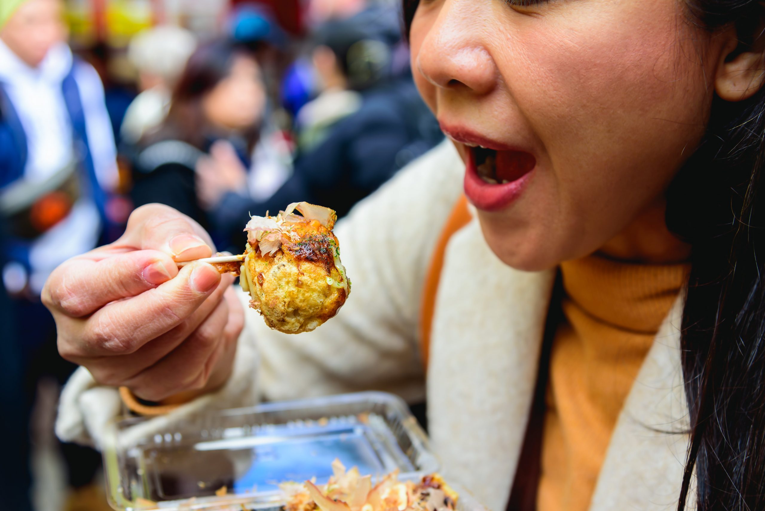 The famous Takoyaki at Dotonbori Osaka Japan.