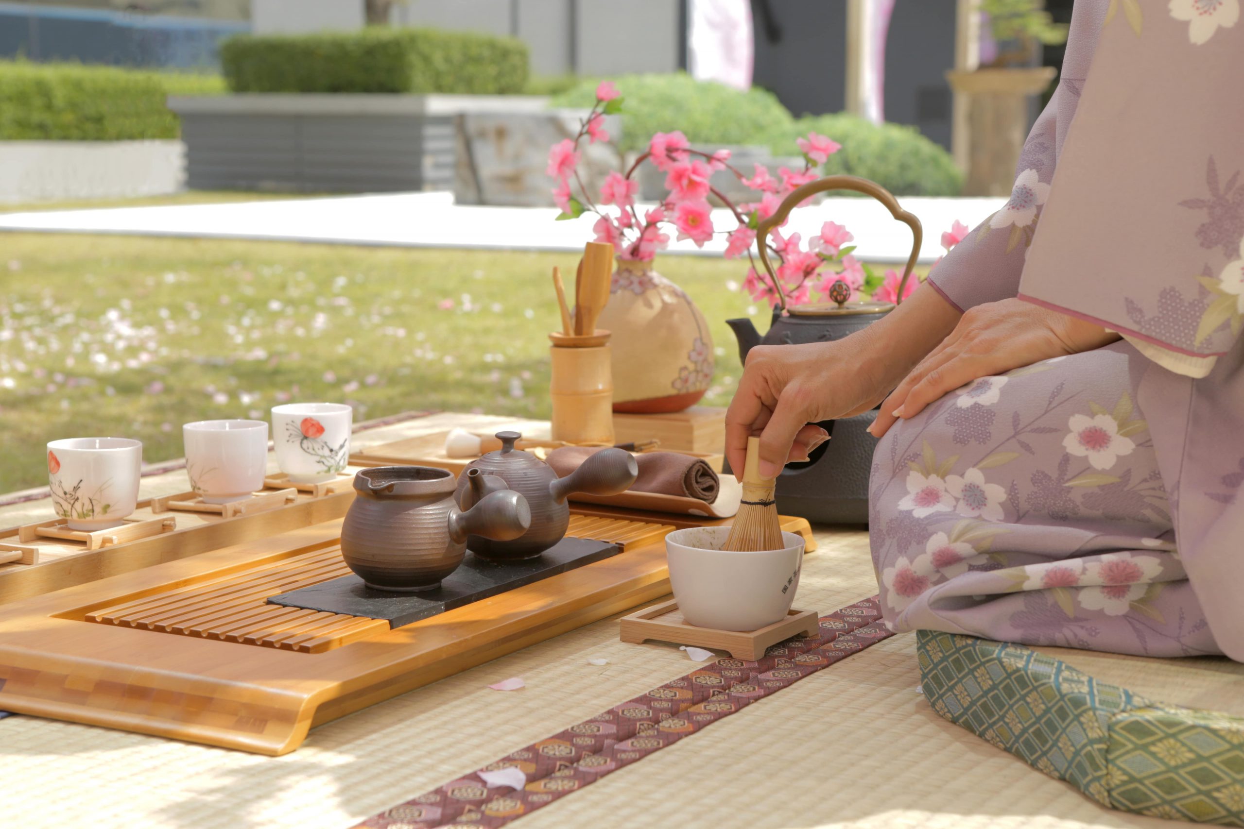 Tea ceremony conducted by local masters.