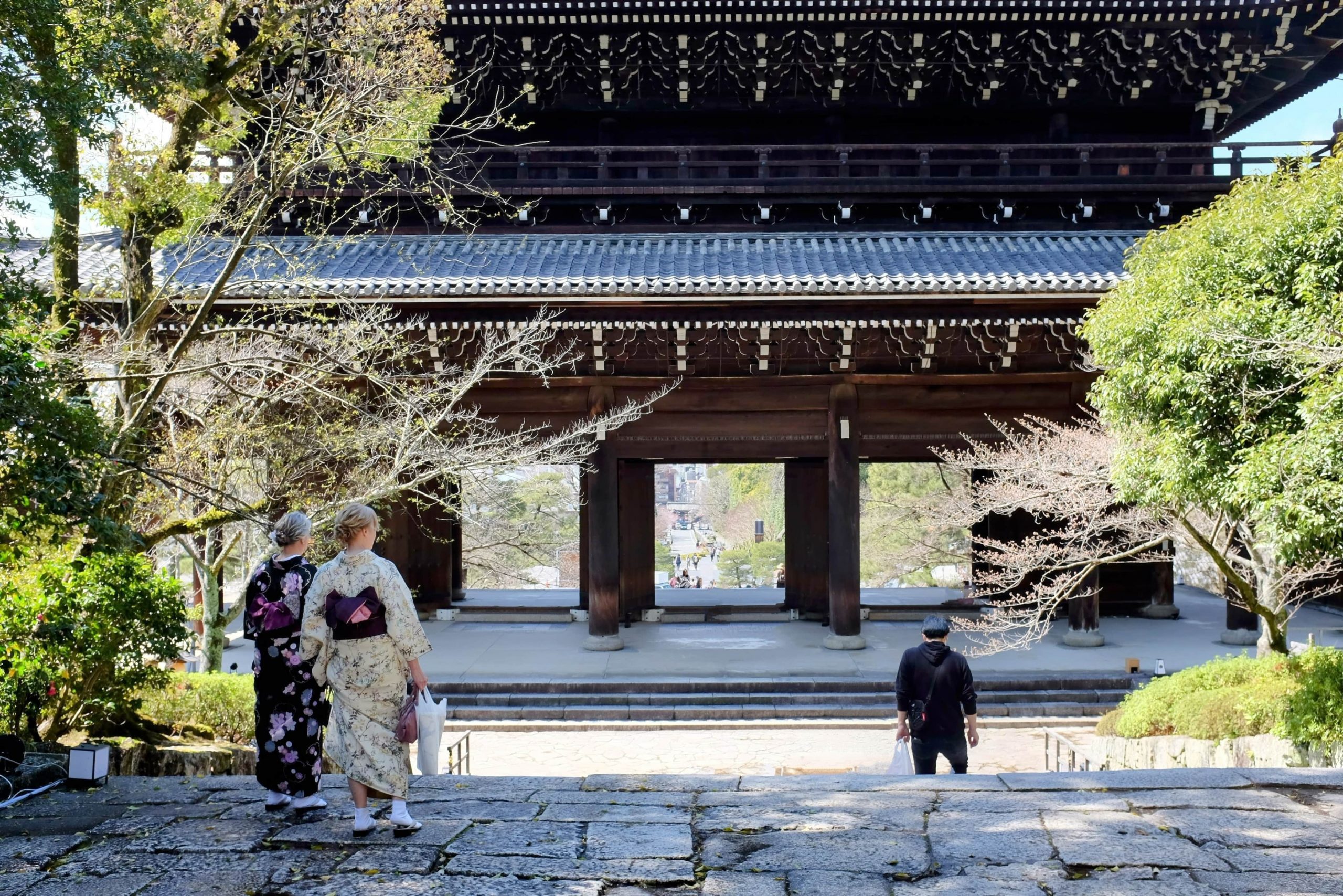 The historic wooden gate of Nanzen-ji Temple.
