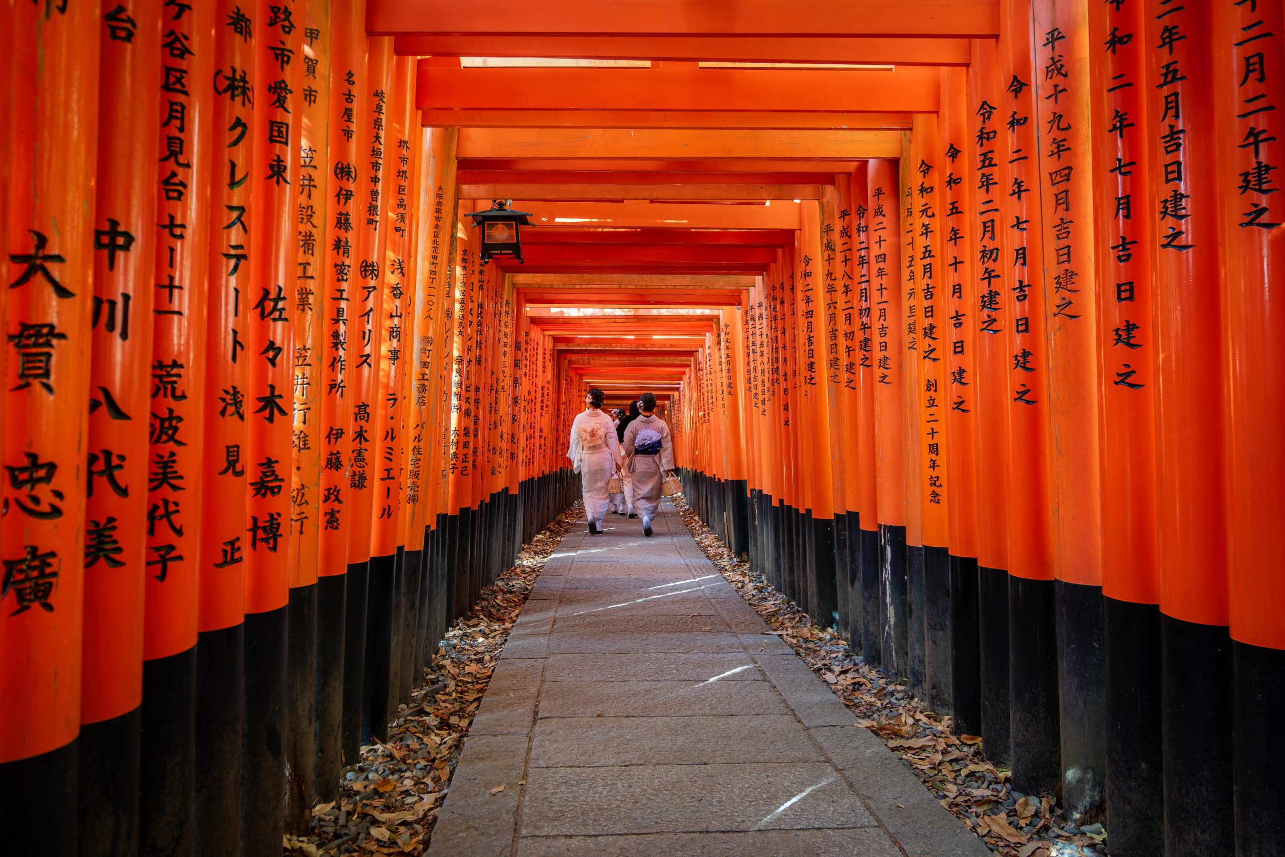 The Red Torii gates at Fushimi Inari shrine.