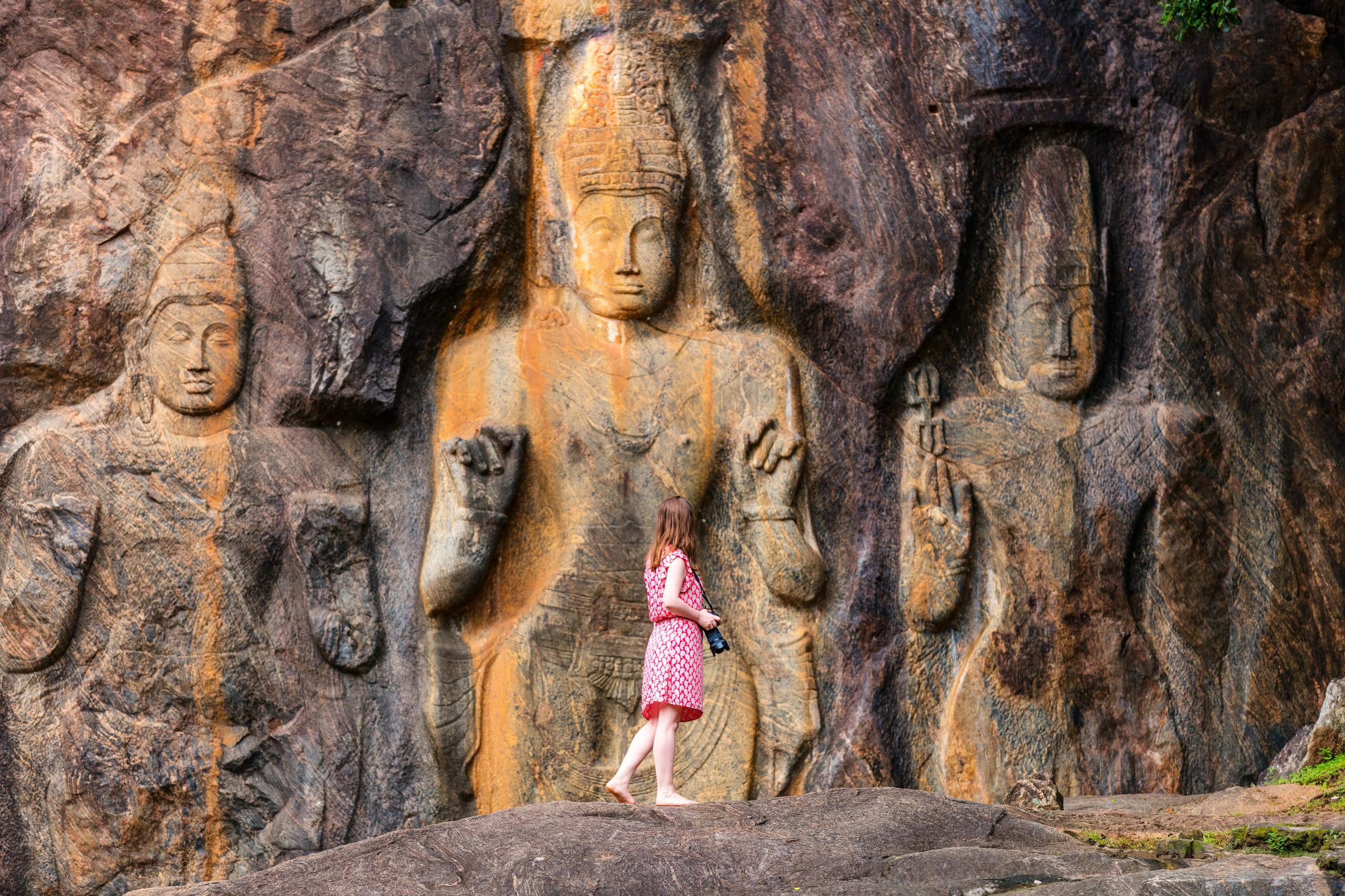 Buduruwagala temple in Sri Lanka.