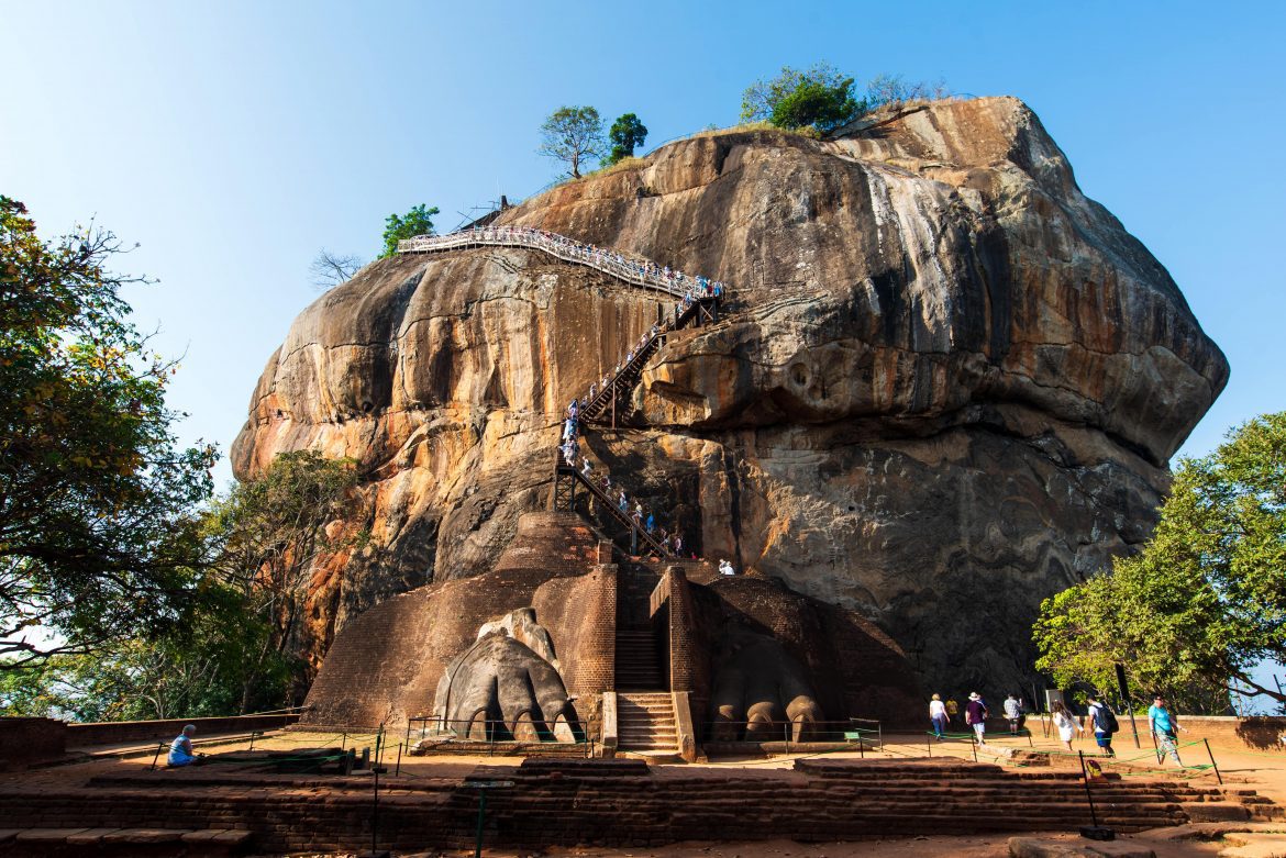 Sigiriya ancient Lion rock fortress in Sri Lanka.