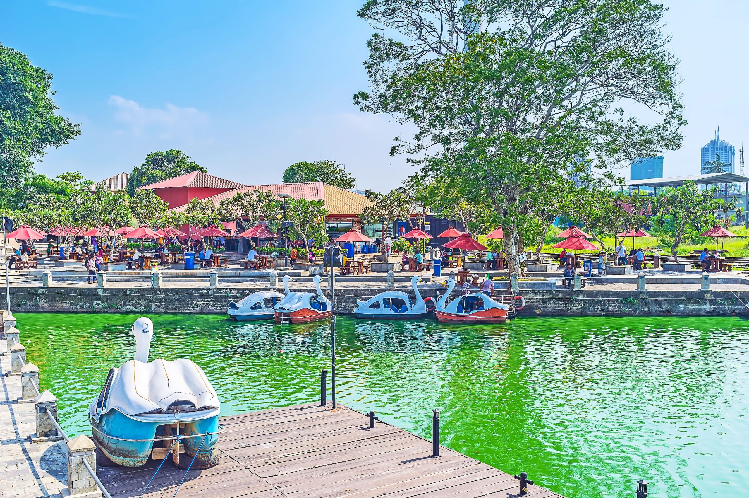 Embankment of Pettah Floating Market in Colombo, Sri Lanka.