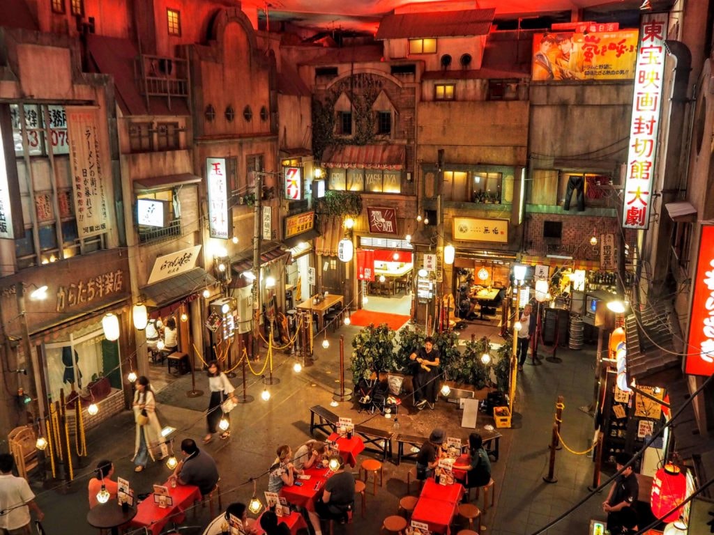There are several ramen shops inside, each specializing in a different regional style.