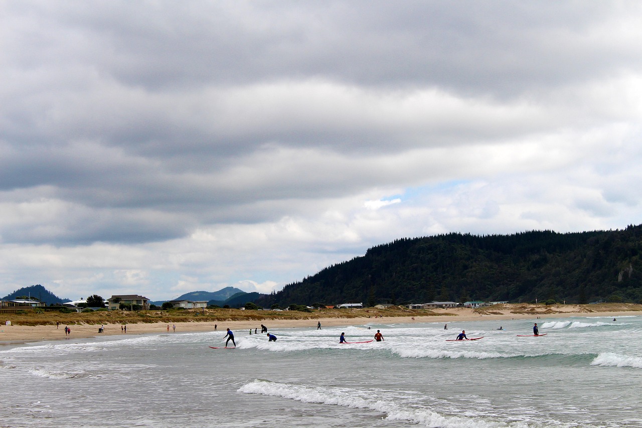 Surfing the summer waves – New Zealand's beaches come alive in January.