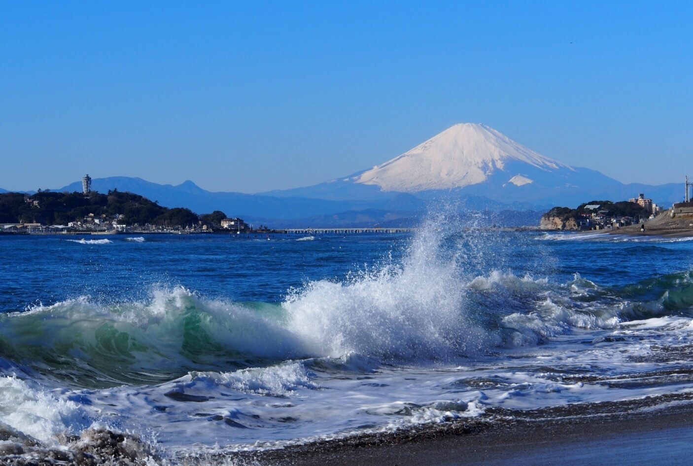 Shichirigahama is a popular spot for surfers year-round due to its waves.