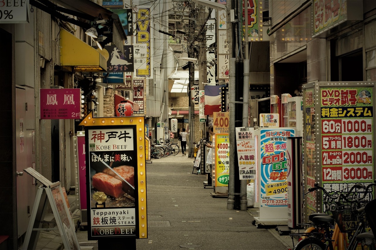 Kobe is a major port city in Japan known for its unique blend of mountain and sea landscapes.