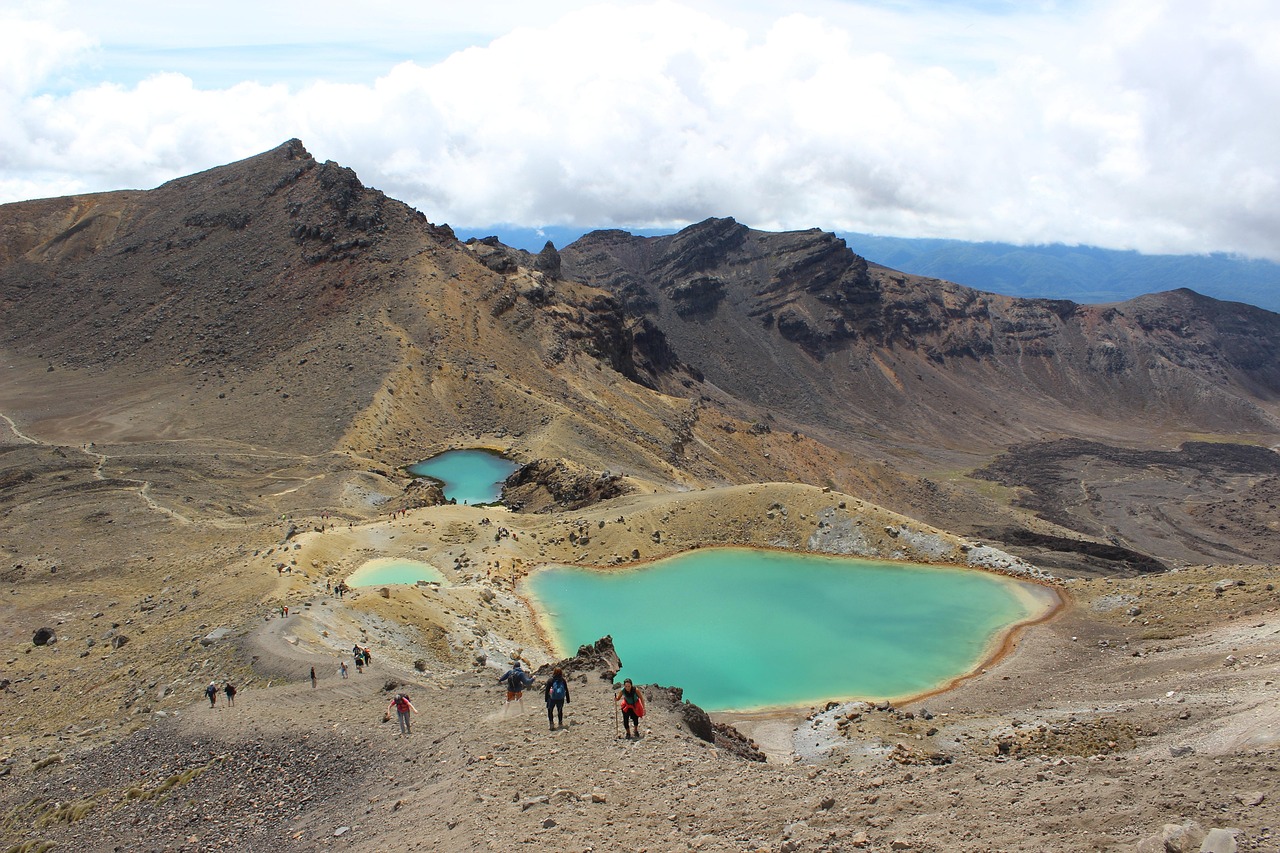 Follow the famed route from Mangatepopo to Ketetahi, traversing a realm of steaming vents and sweeping vistas.