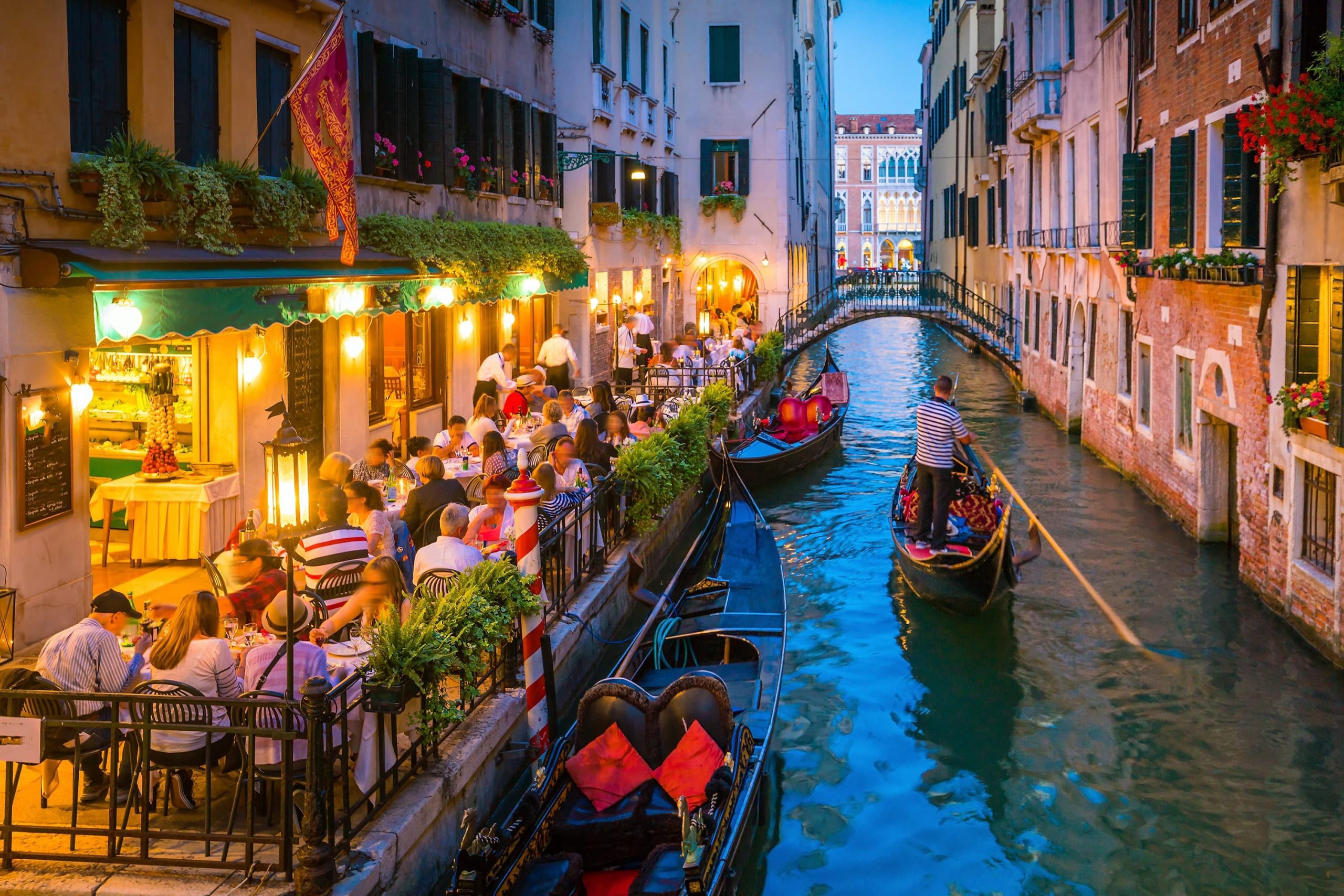Venice is famed for its romantic atmosphere and historic landmarks.