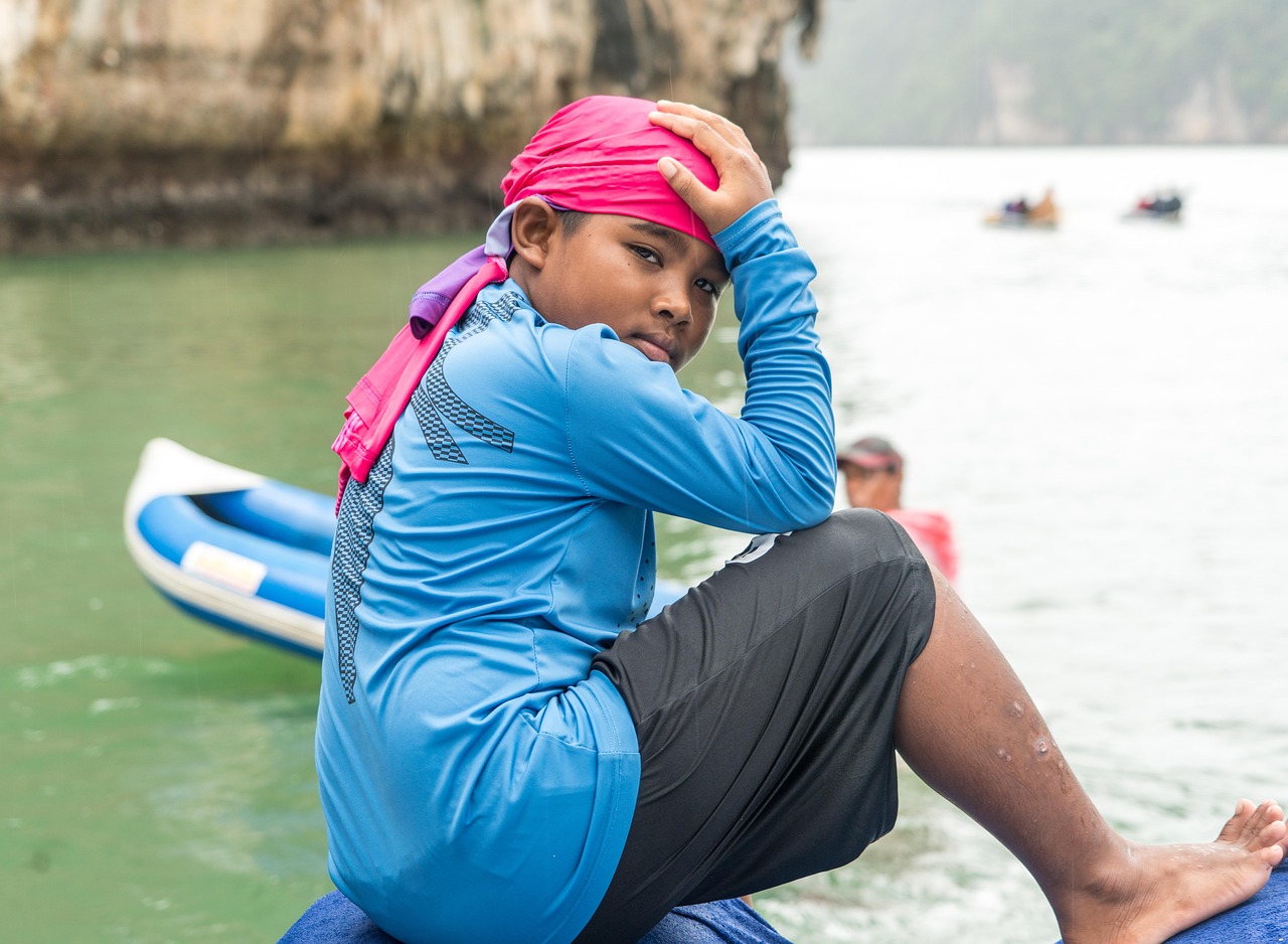 Making memories under Bond Island’s limestone towers.