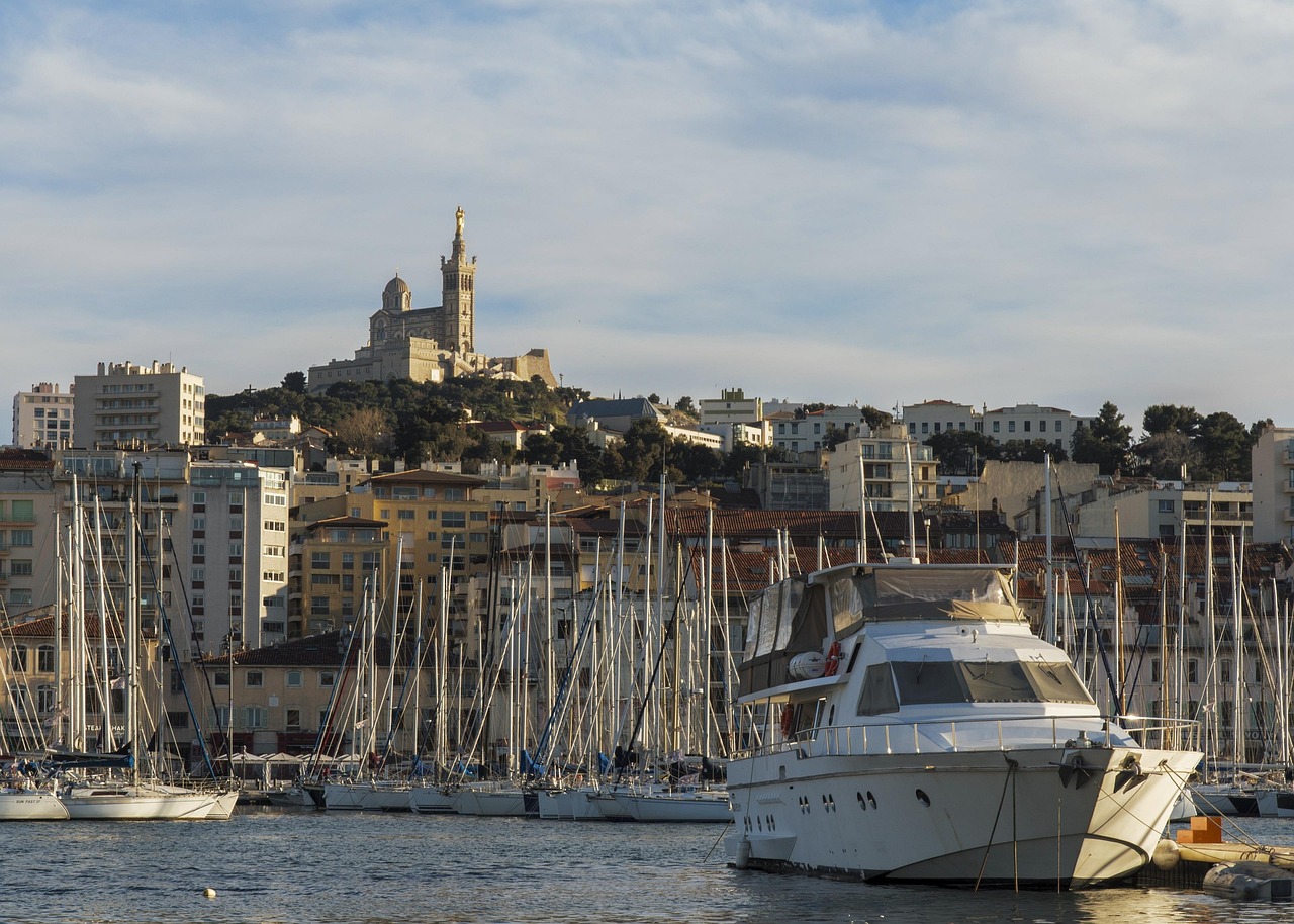 The historic Vieux-Port, vibrant heart of Marseille, France.