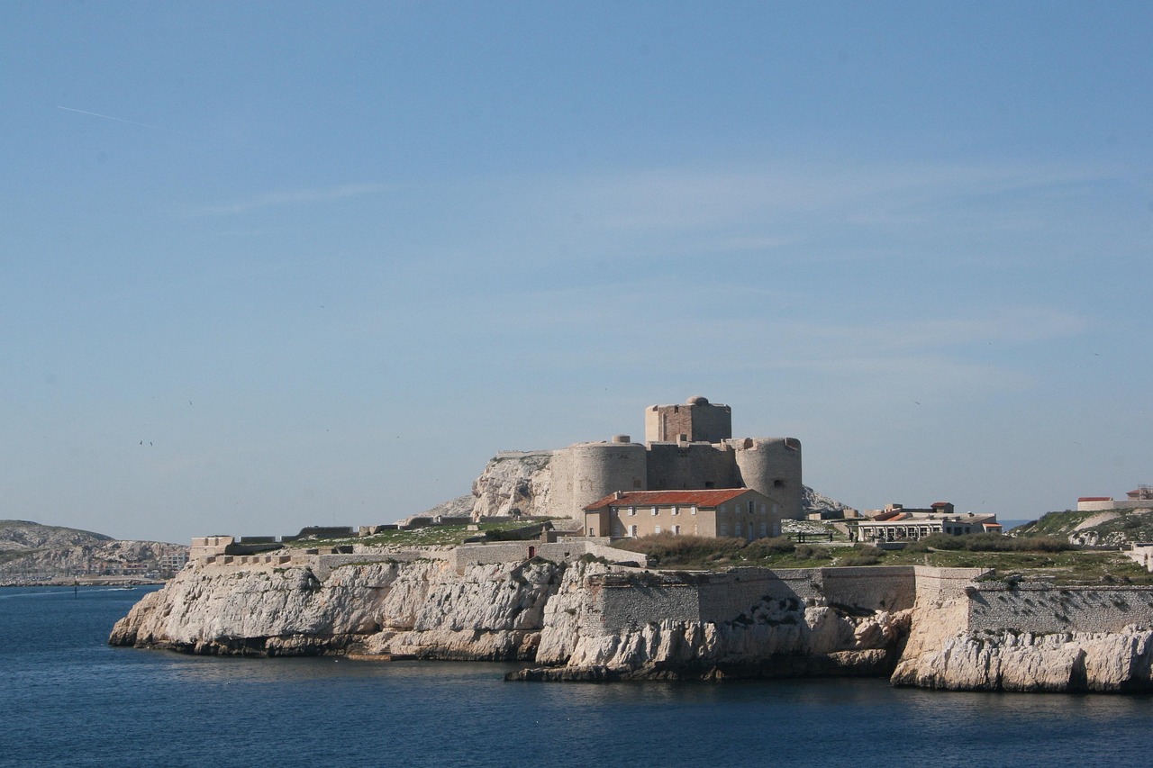 Unrivalled panoramic views over Marseille and the glittering Mediterranean from Château d'If’s ramparts.