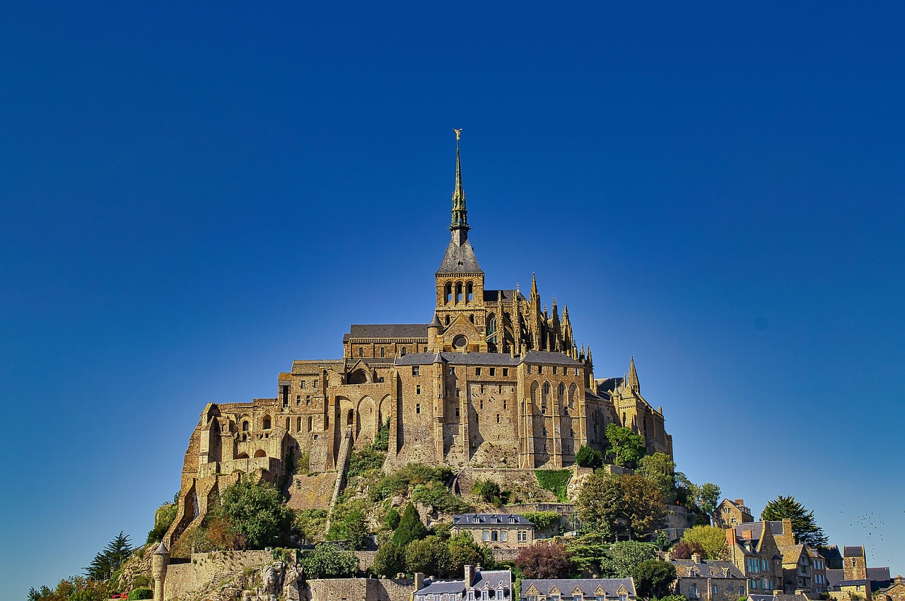 Mont Saint-Michel stuns with medieval architecture in its tidal island setting.