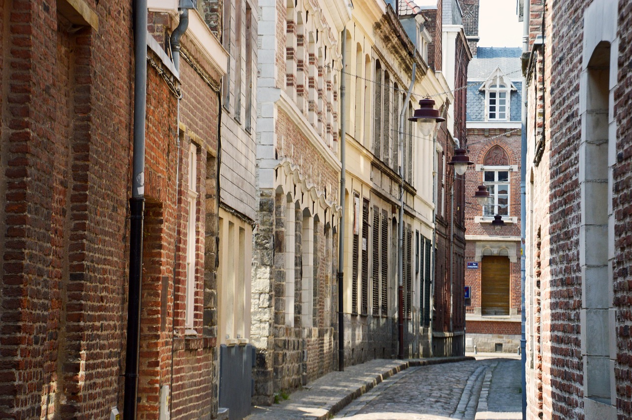 Charming Streets of Vieux Lille old town with cobble lanes and boutique façades
