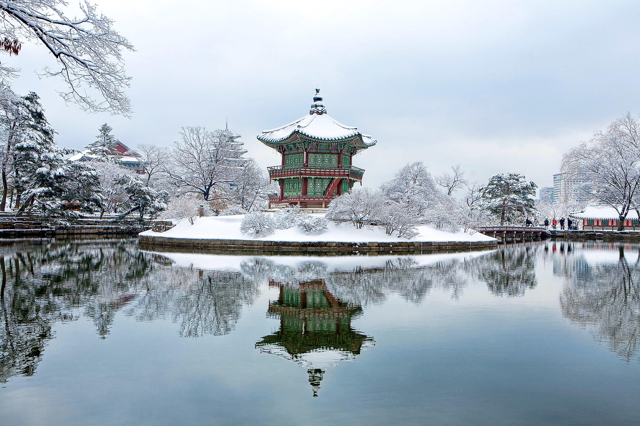 Explore Seoul during February through palaces and hanok calm at Gyeongbokgung Palace in winter