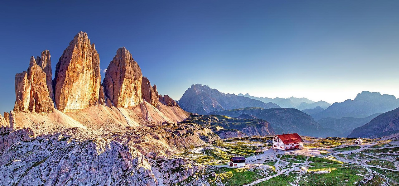 The Dolomites and South Tyrol at dawn with panoramic alpine views