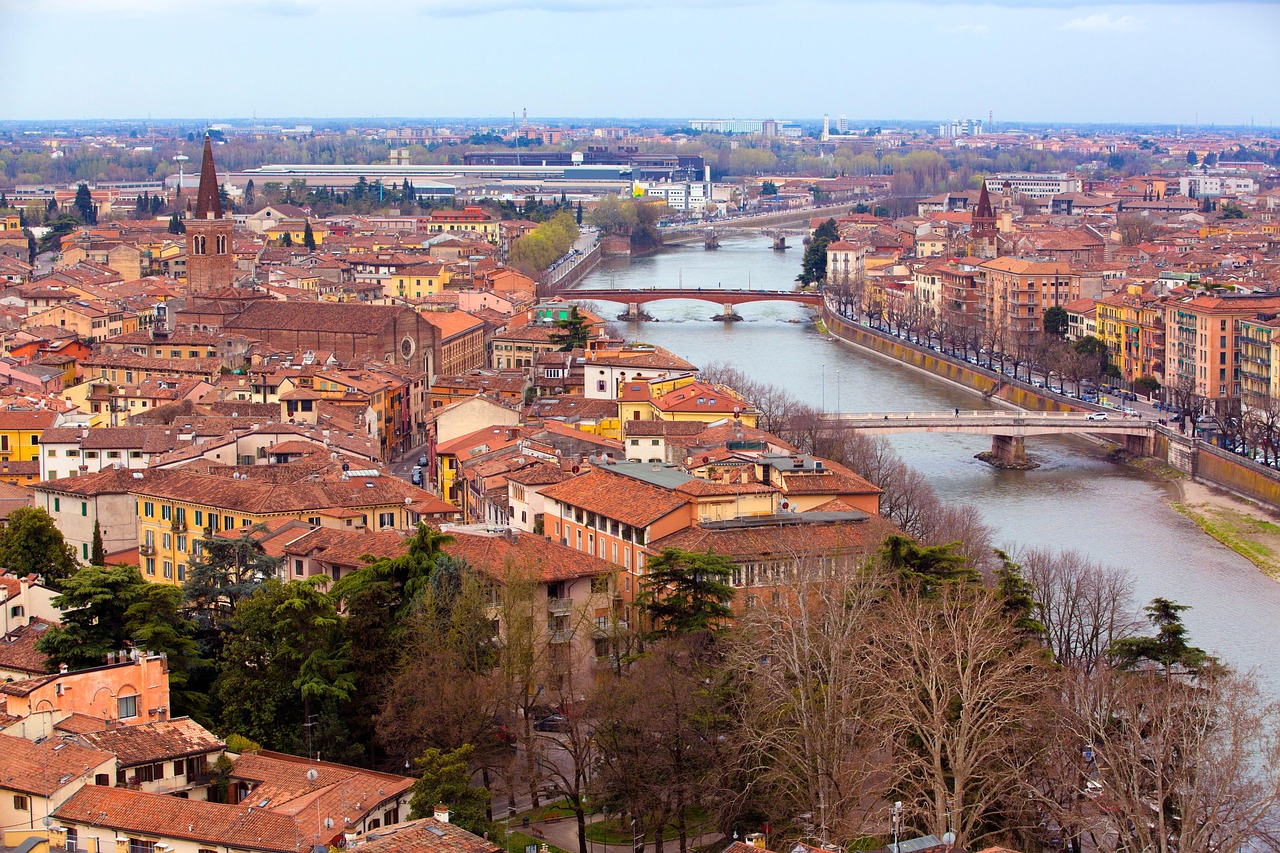 Along the Adige Ponte Pietra Castel San Pietro and Castelvecchio