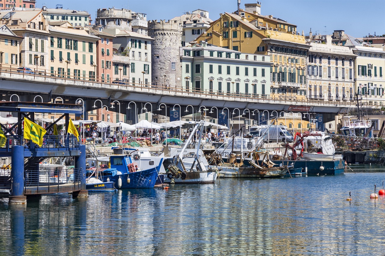 Old Port Wonders Aquarium Harbour Views and Palazzo Ducale along Genoa waterfront