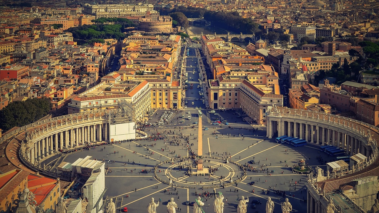 First Steps in Vatican City State From Rome to Piazza San Pietro in Vatican City Rome Italy