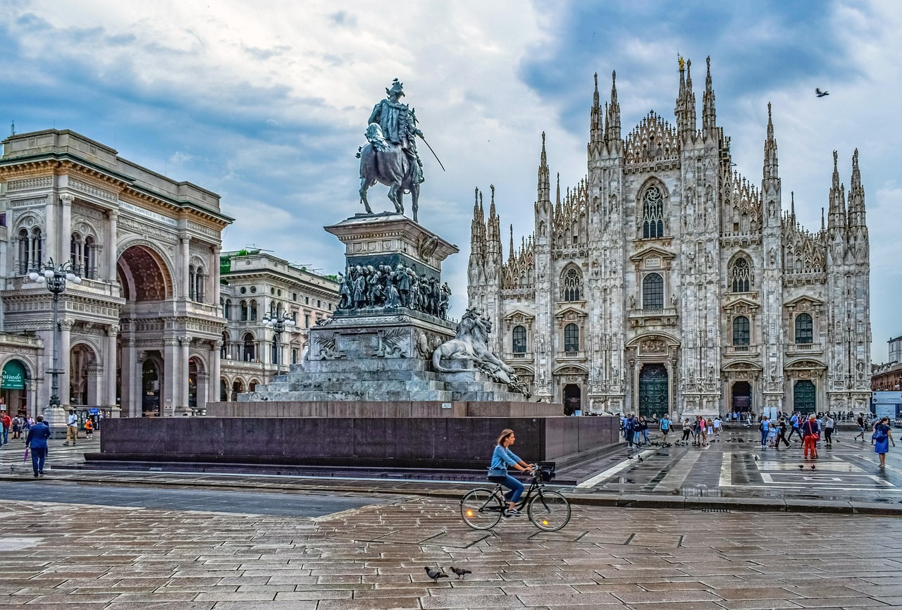 Overview of central Milan itinerary flow