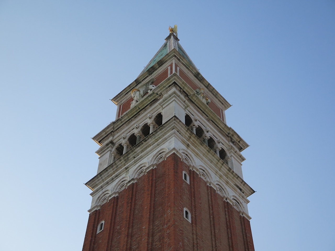 Campanile di San Marco bell tower in Venice with panoramic views over the rooftops