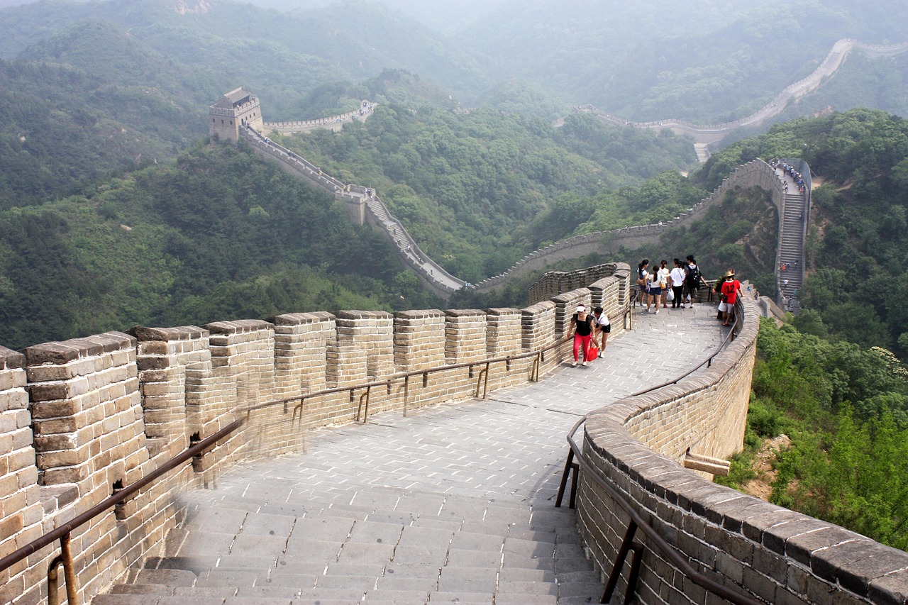 Badaling Great Wall and the Great Wall of China in context with first ridgeline views