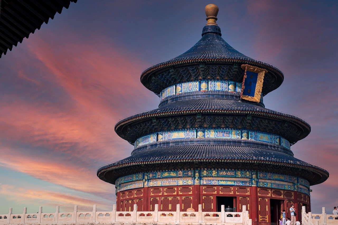 Temple of Heaven and Tiananmen Square ritual spaces in central Beijing