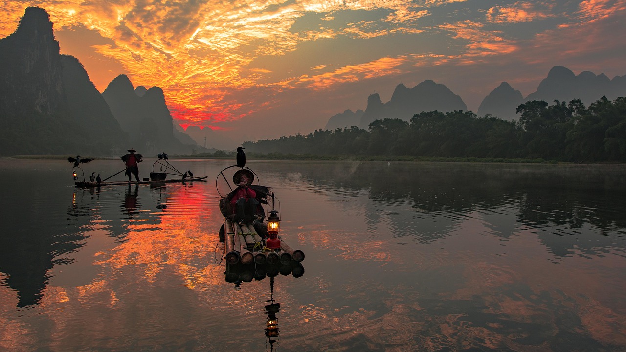 River landscapes and mountain regions in Southern China beyond the big-city pace