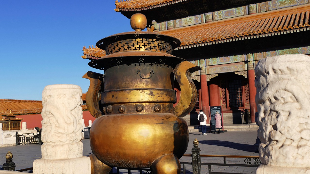 Entering the Forbidden City in Beijing from Tiananmen at the Meridian Gate