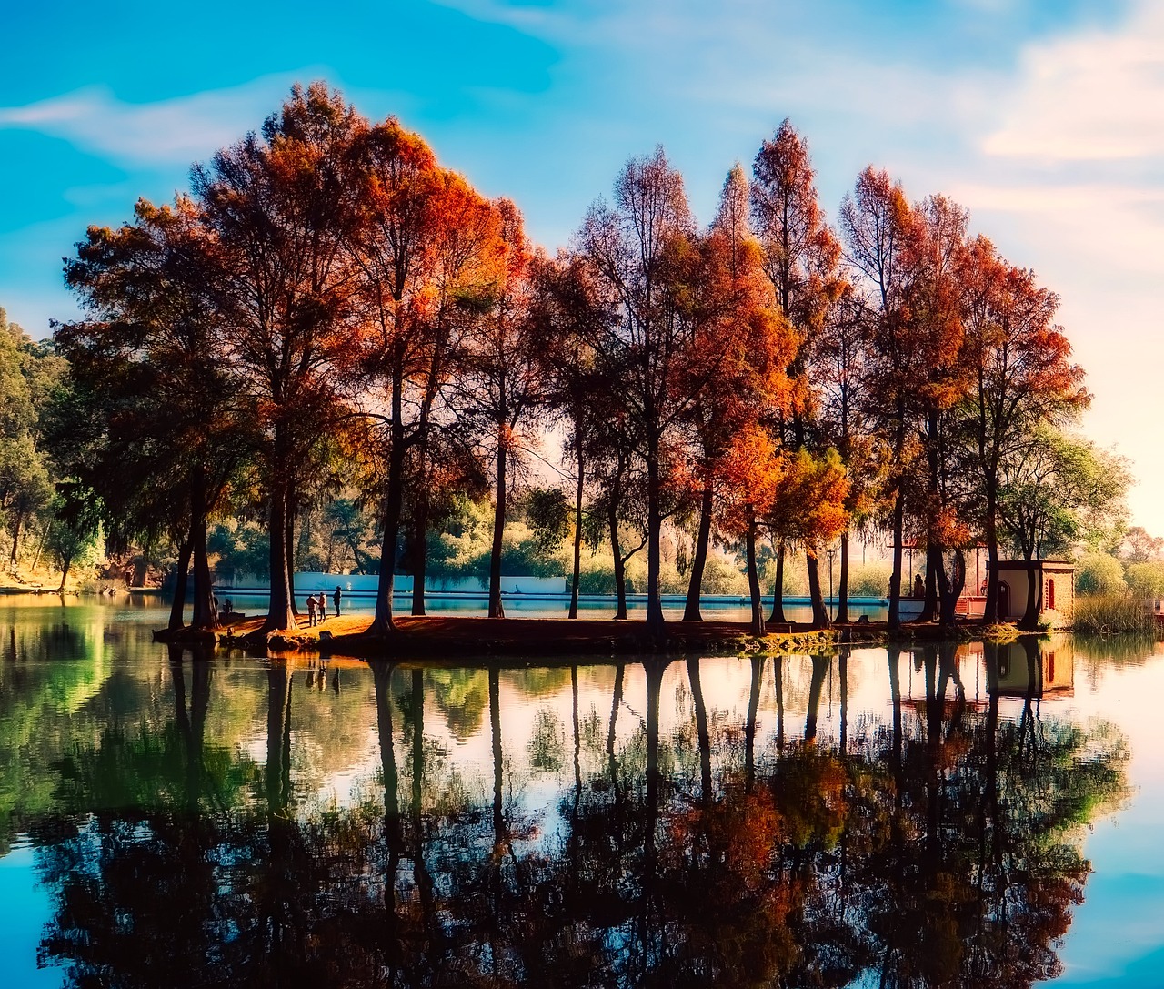 Multicoloured lakes in Jiuzhaigou Valley for Mirror Lake moments