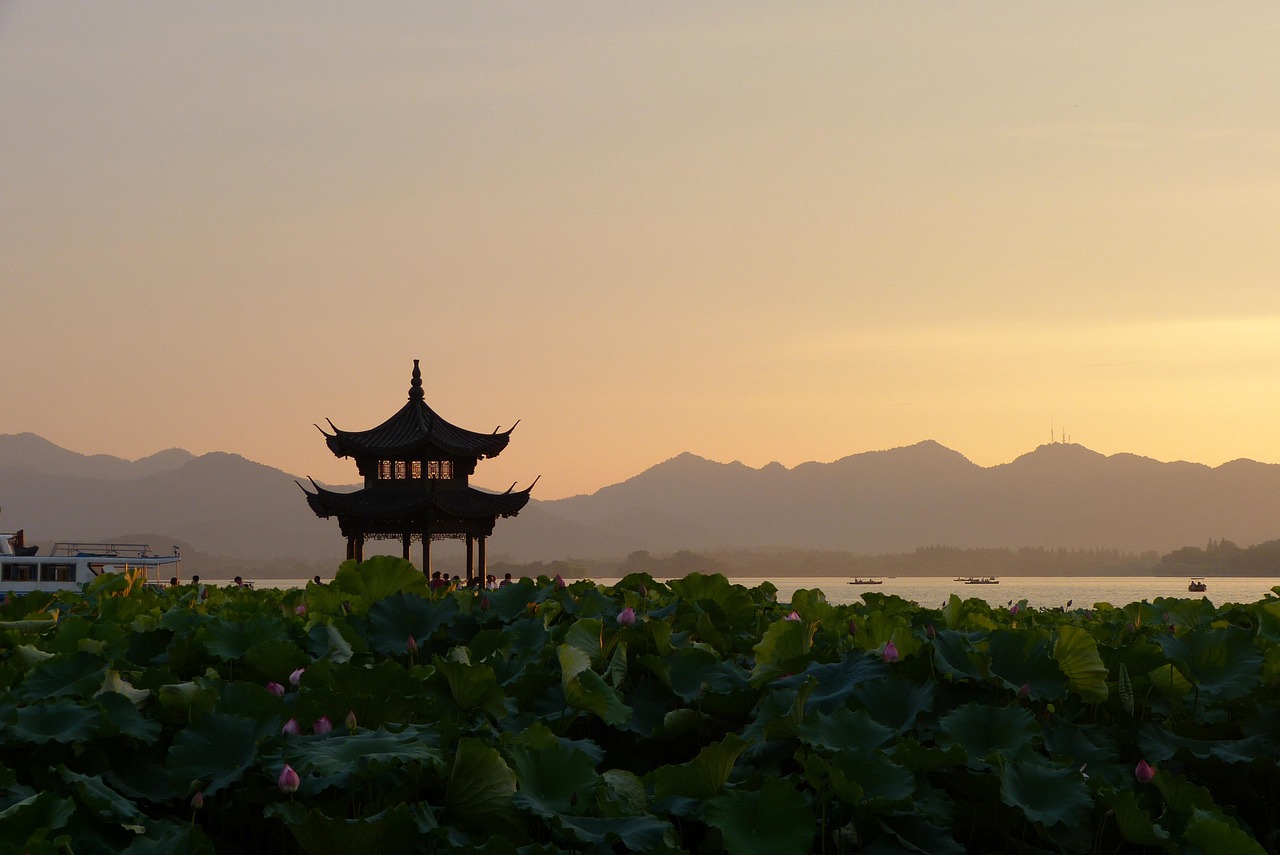 Longhua Pagoda sunrise walks and peach blossoms in the gardens