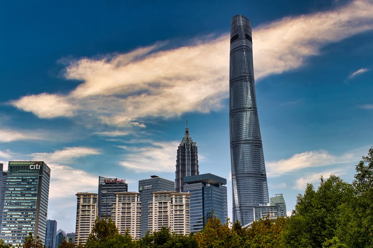 Shanghai Tower and Vertical Urbanism in Shanghai China A Tower Overview above Lujiazui