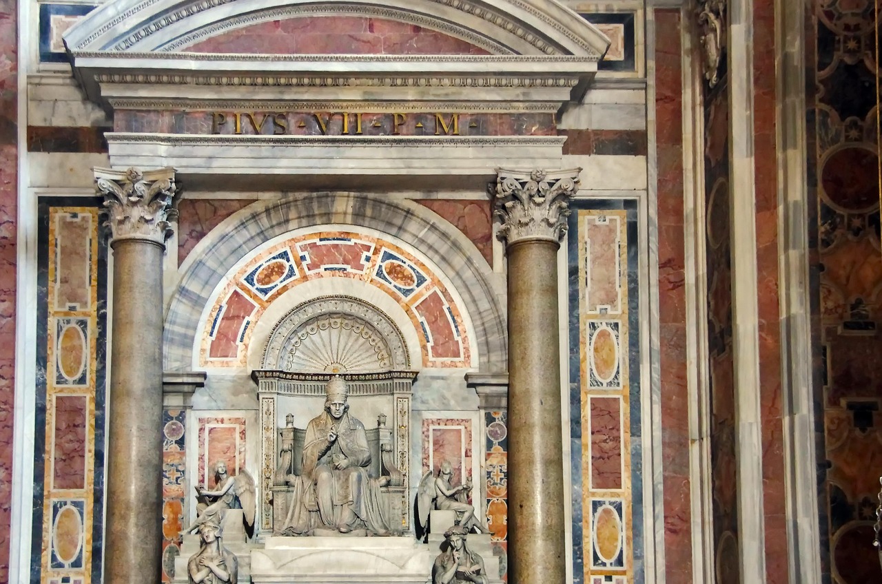 The Papal Basilica Heart with Bernini Baldachin and the tomb story in Rome