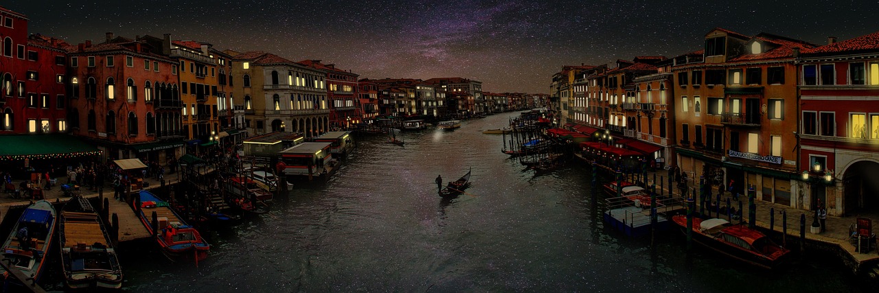 Venice Canals by Night with San Marco and the Grand Canal atmosphere