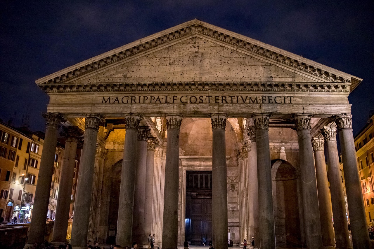 Pantheon Evenings and Cool Places in Rome for Piazzas with warm night lighting
