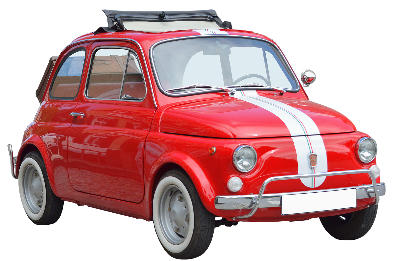 Vintage Fiat 500 Icons Trevi Fountain to Piazza Navona on Rome's historic streets