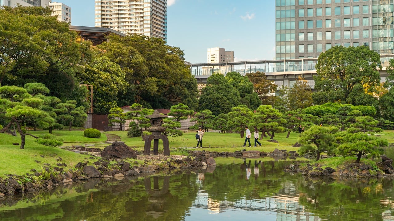 Rikugien Garden Tokyo Japan at a glance in a prime location