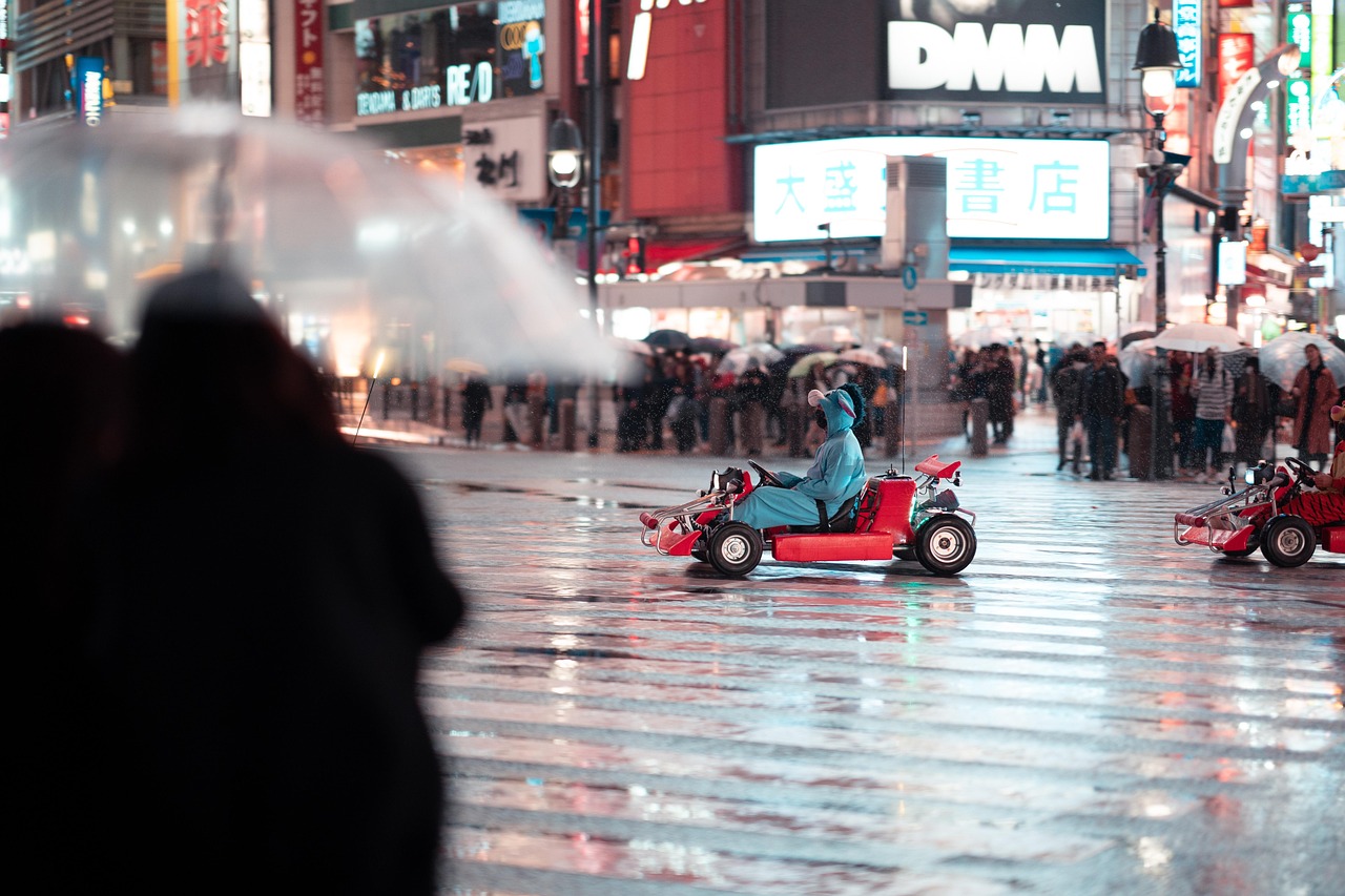 Crossing Tokyo’s iconic Shibuya Crossing outside Shibuya Station