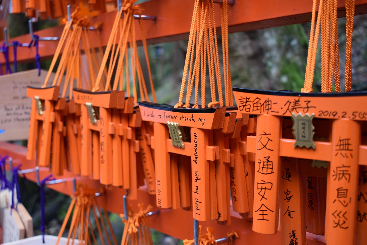 Fushimi Inari Shrine and the torii gates at dawn in Kyoto