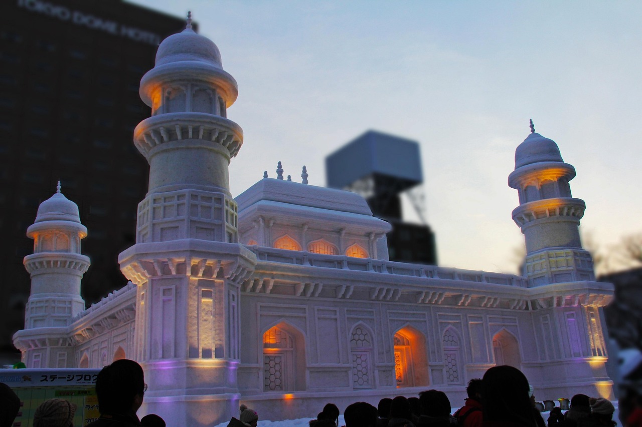 Winter wonder at the Sapporo Snow Festival with illuminated sculptures