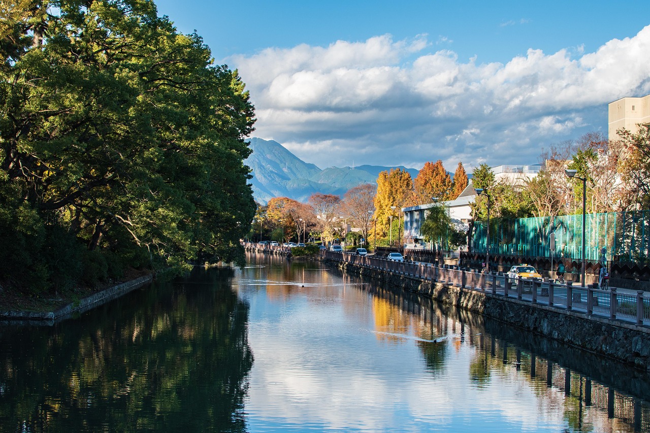 Yamazaki River Canals and Cherry Blossoms in Higashi Ward Nagoya